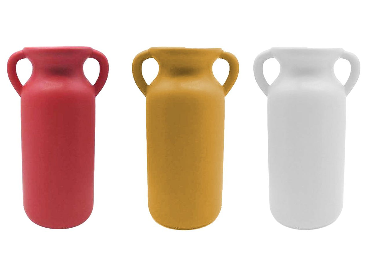Anfora dolomite 25x11x14,5cm ocra/rosso/bianco