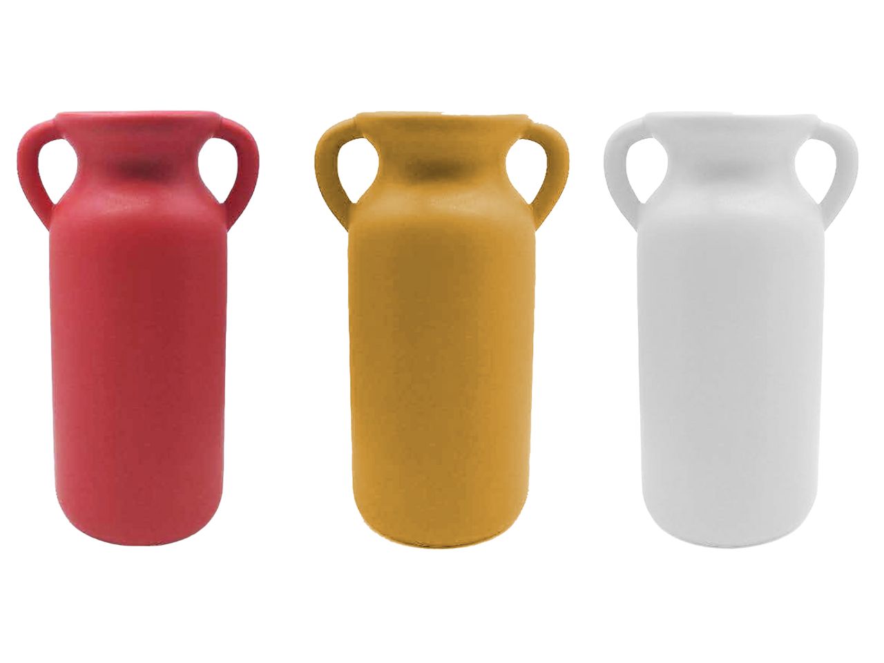 Anfora dolomite 25x11x14,5cm ocra/rosso/bianco