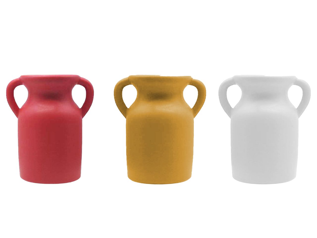 Anfora dolomite 20x13x16cm ocra/rosso/bianco