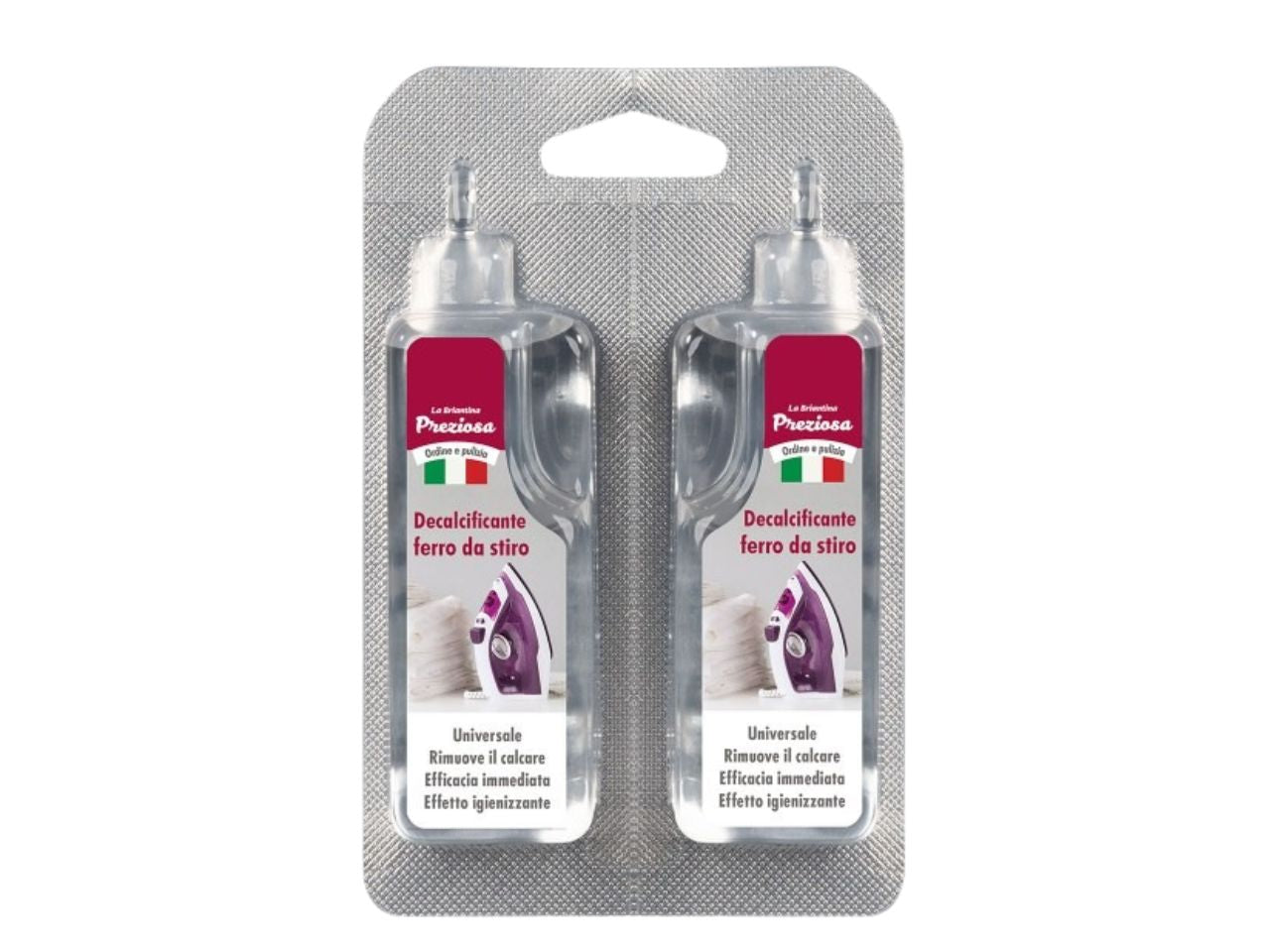 Decalcificante liquido per ferro da stiro, blister da 2 pezzi