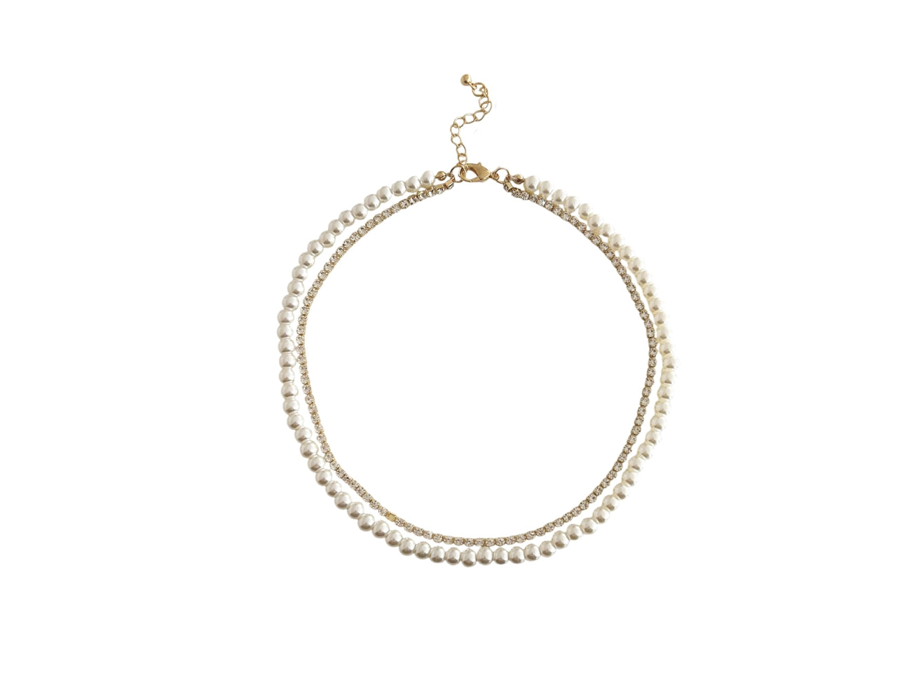 Collana corta 1 filo strass