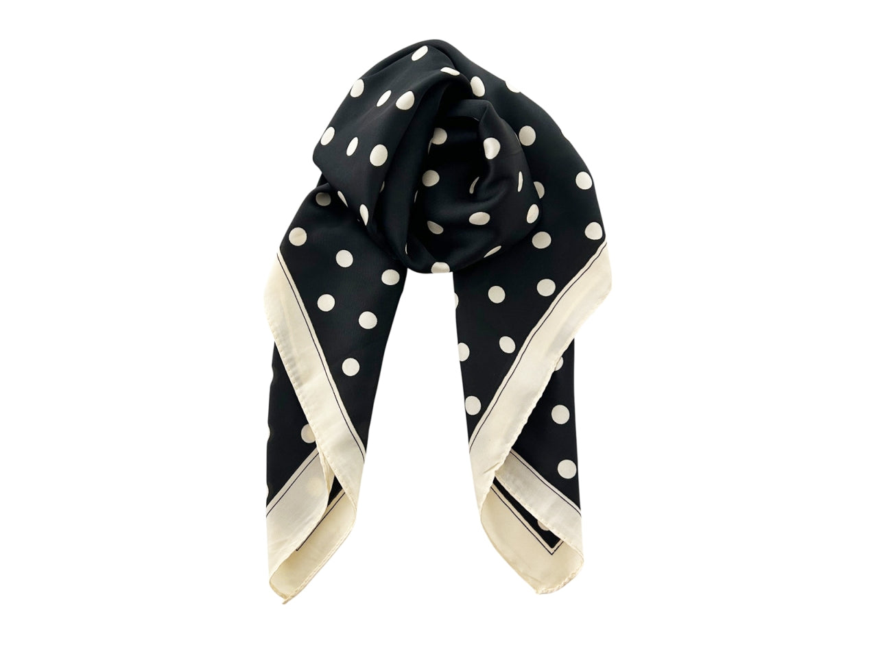 Foulard baralino 70x70cm a pois nero