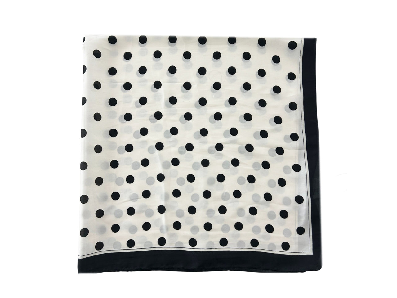 Foulard baralino 70x70cm a pois bianco