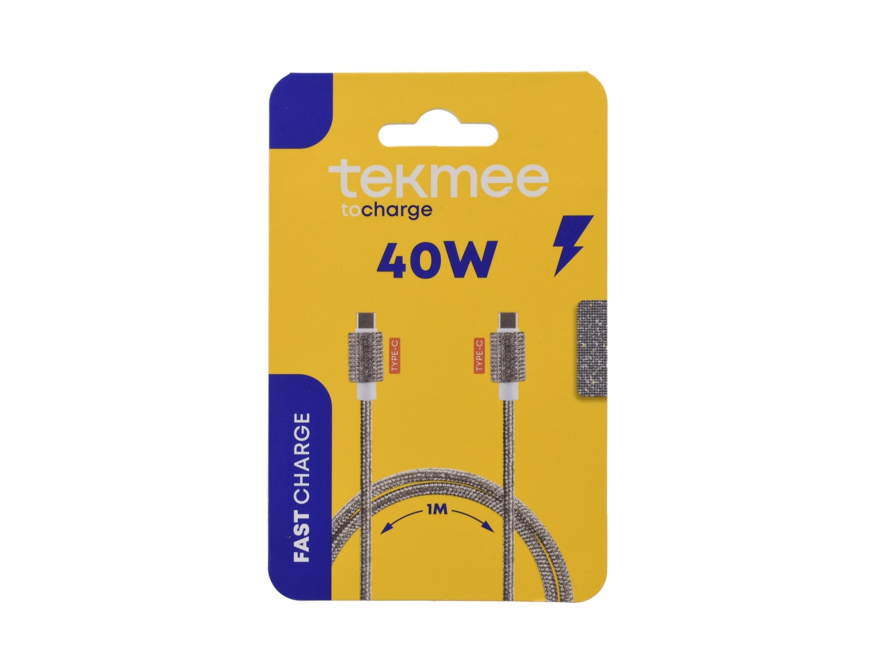 Tekmee cavo 2,5mt 60w, type-C a type-C