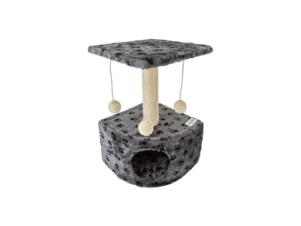 Tiragraffi per gatti 34x42xh.51cm decorazione zampe grigio