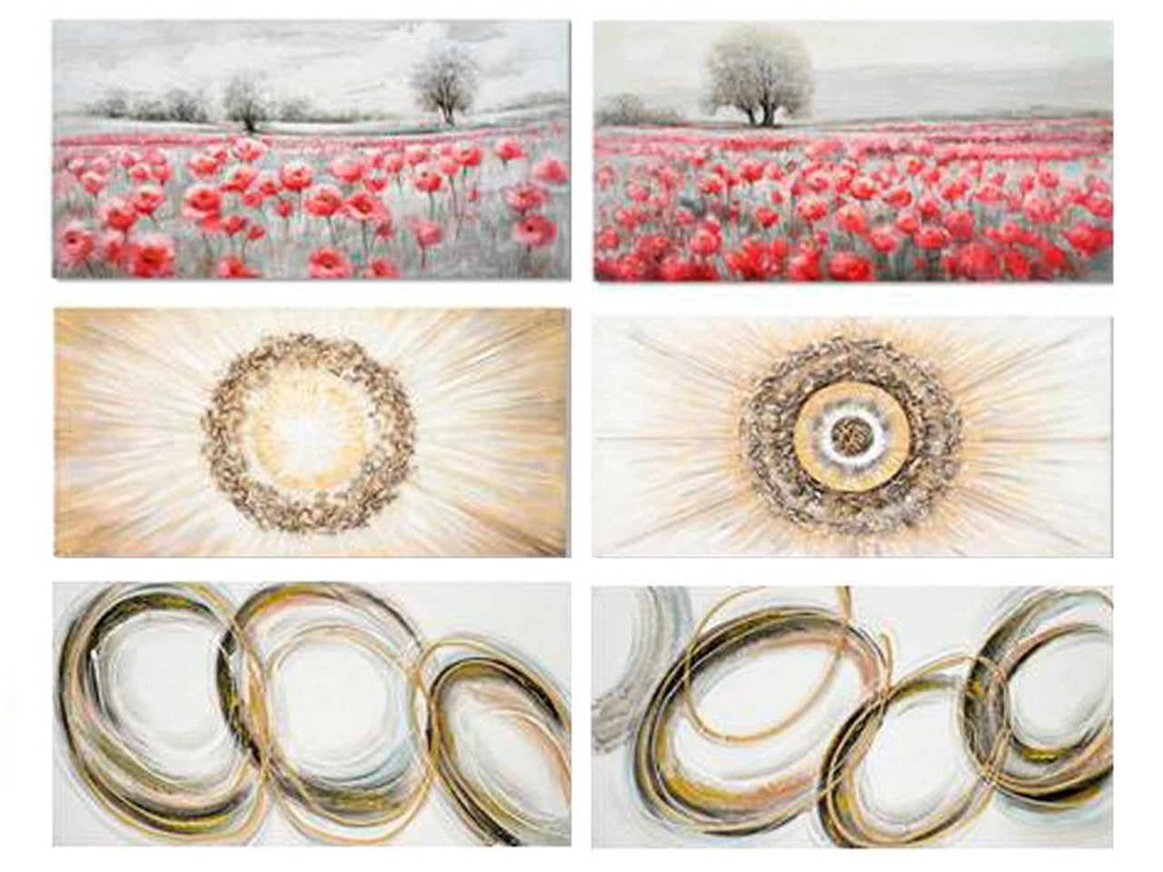 Quadro dipinto a mano mijas 60x120x3cm in 6 assortimenti