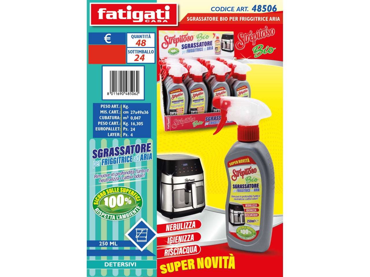 Sgrassatore bio 250ml per friggitrice