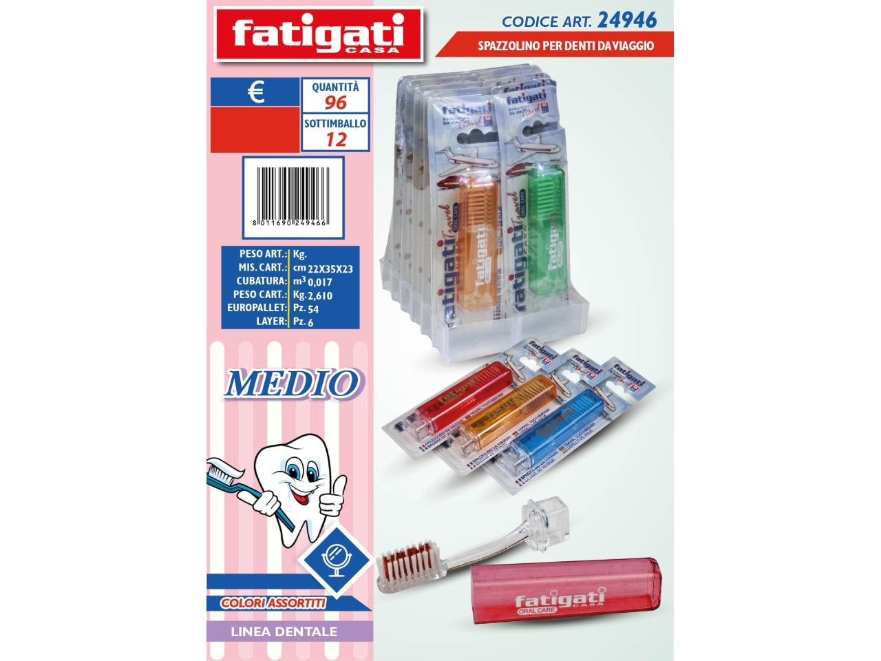 Spazzolino da denti da viaggio medio