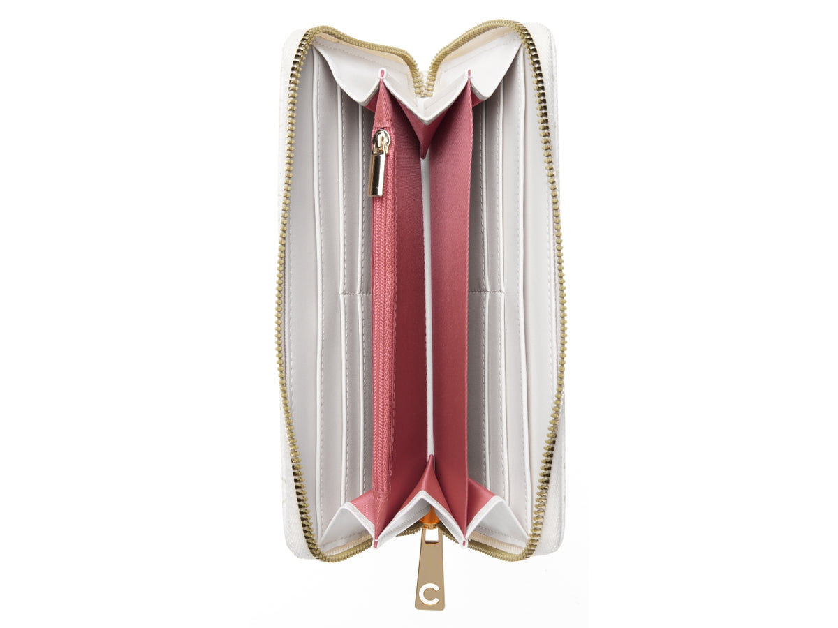 Portafoglio Carrera Bondi con zip perimetrale beige