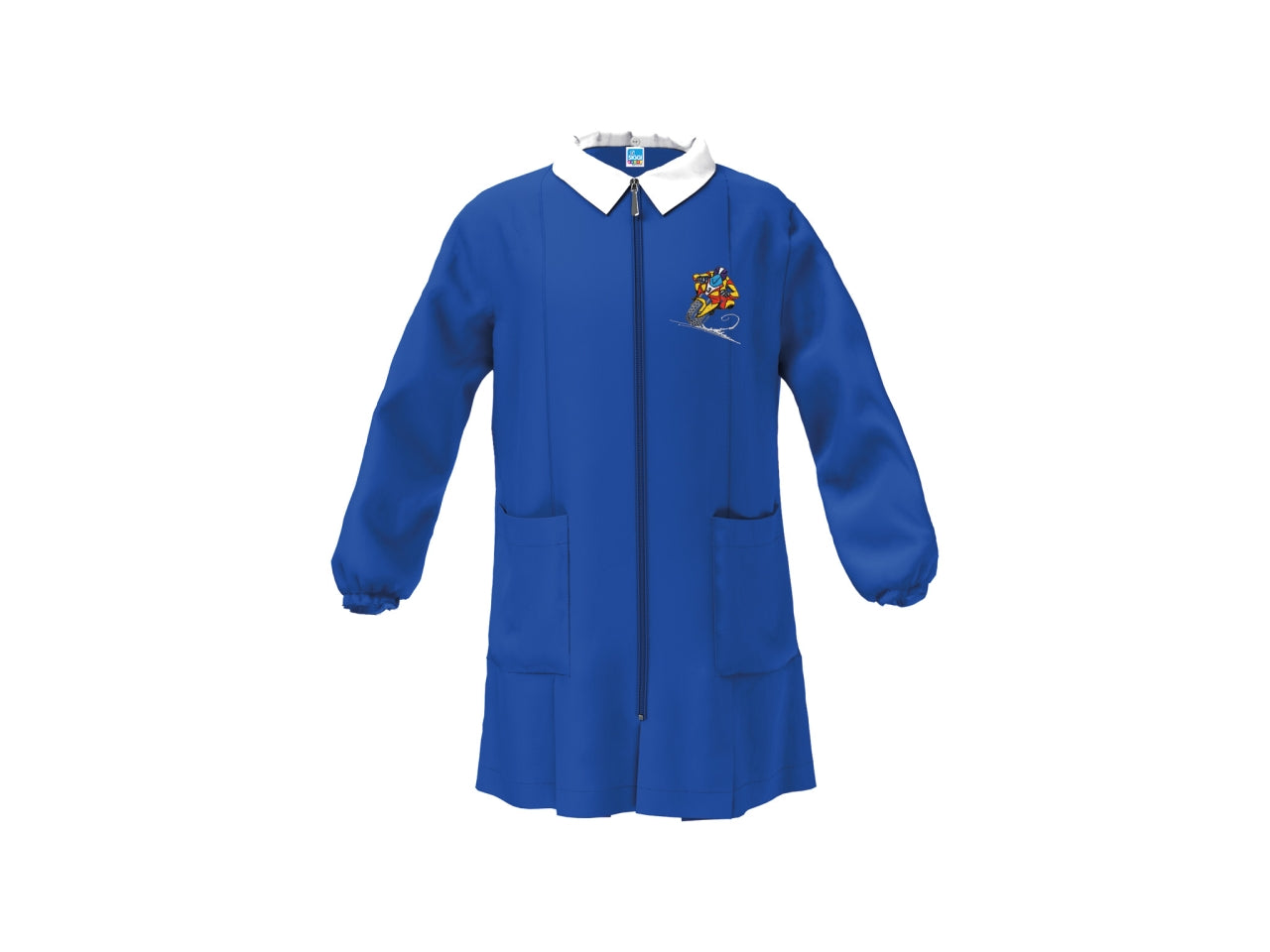 Grembiule scuola bimbo blu con cerniera, taglia 10 anni