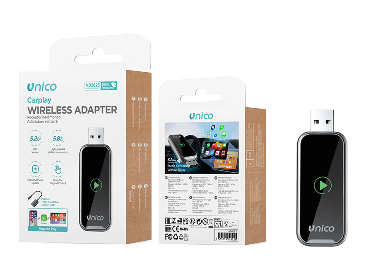 Carplay con Adattatore Type-C Versione Spina USB, grigio canna di fucile