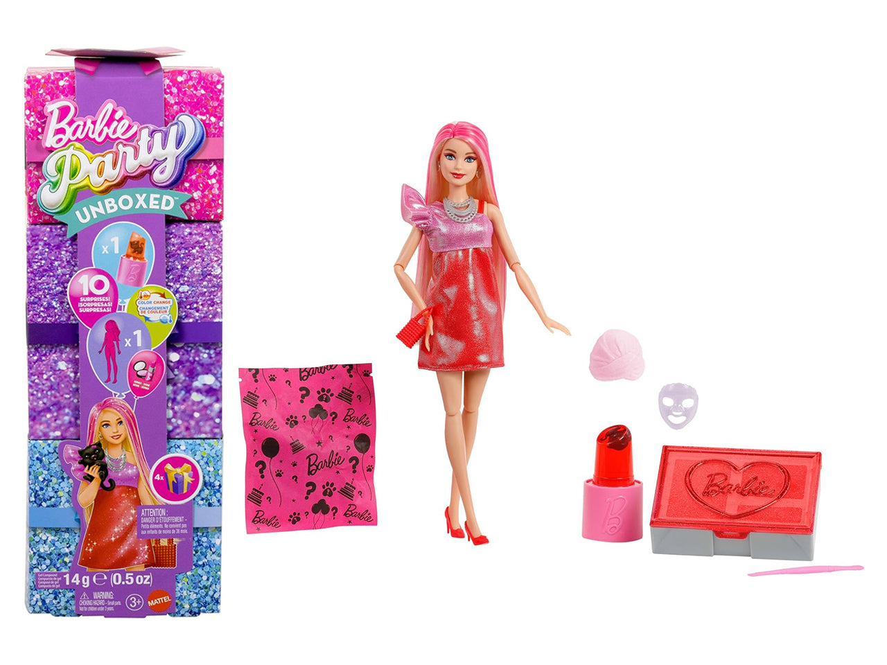 Barbie Party Surprise Rossa Brillante