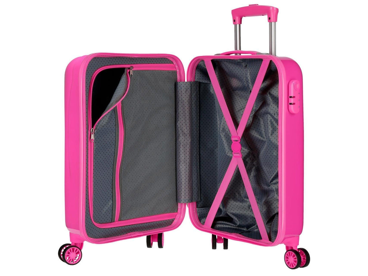 Roll road valigia in abs 55cm 4 ruote little me unicorn