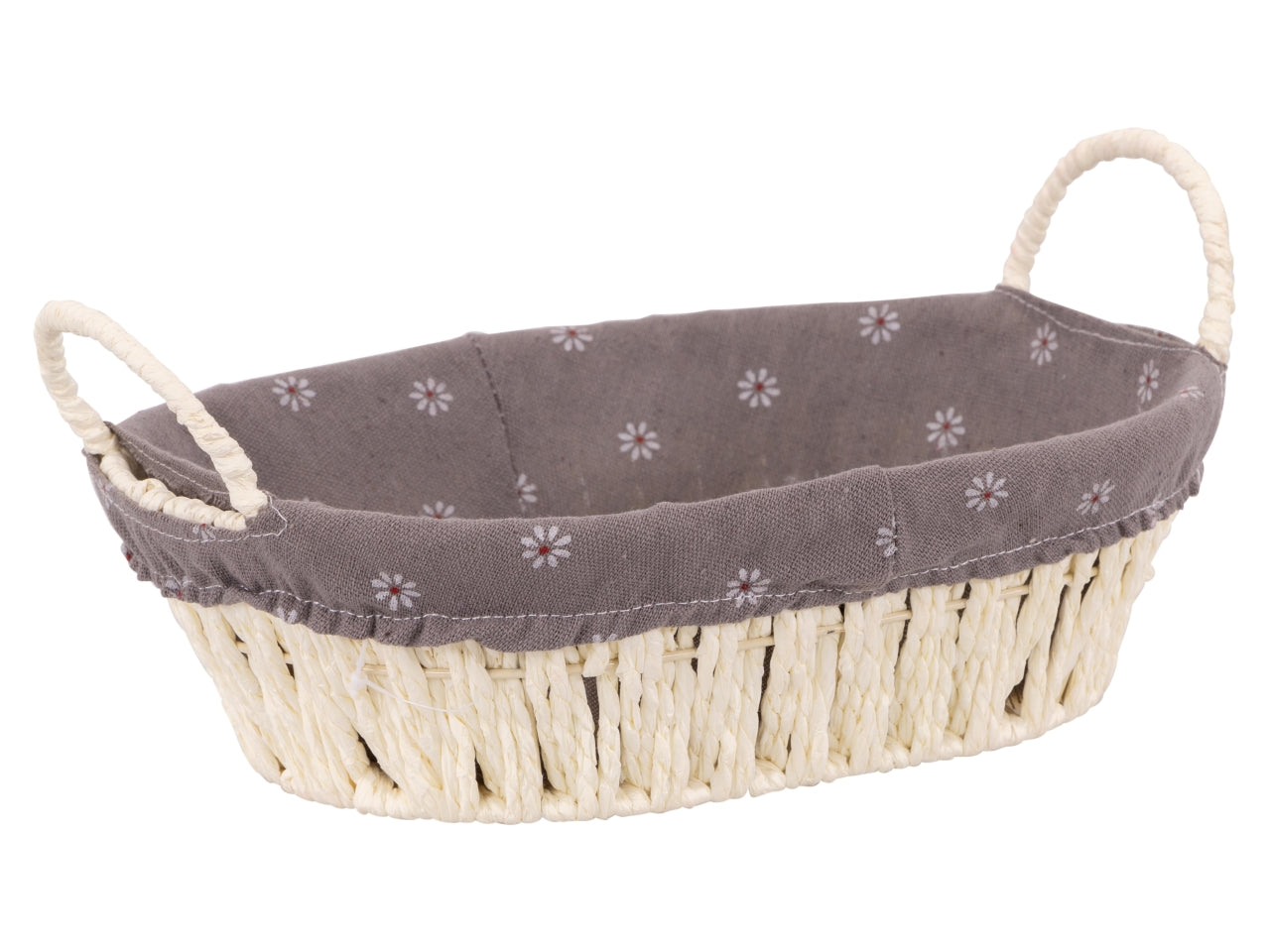 Daisy cestino ovale 27x20cm struttura in metallo rivestita con corda di carta