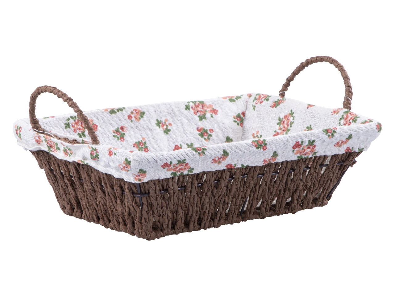 Cestino rettangolare 26x19cm in cordoncino di carta anima metallo con ferretto