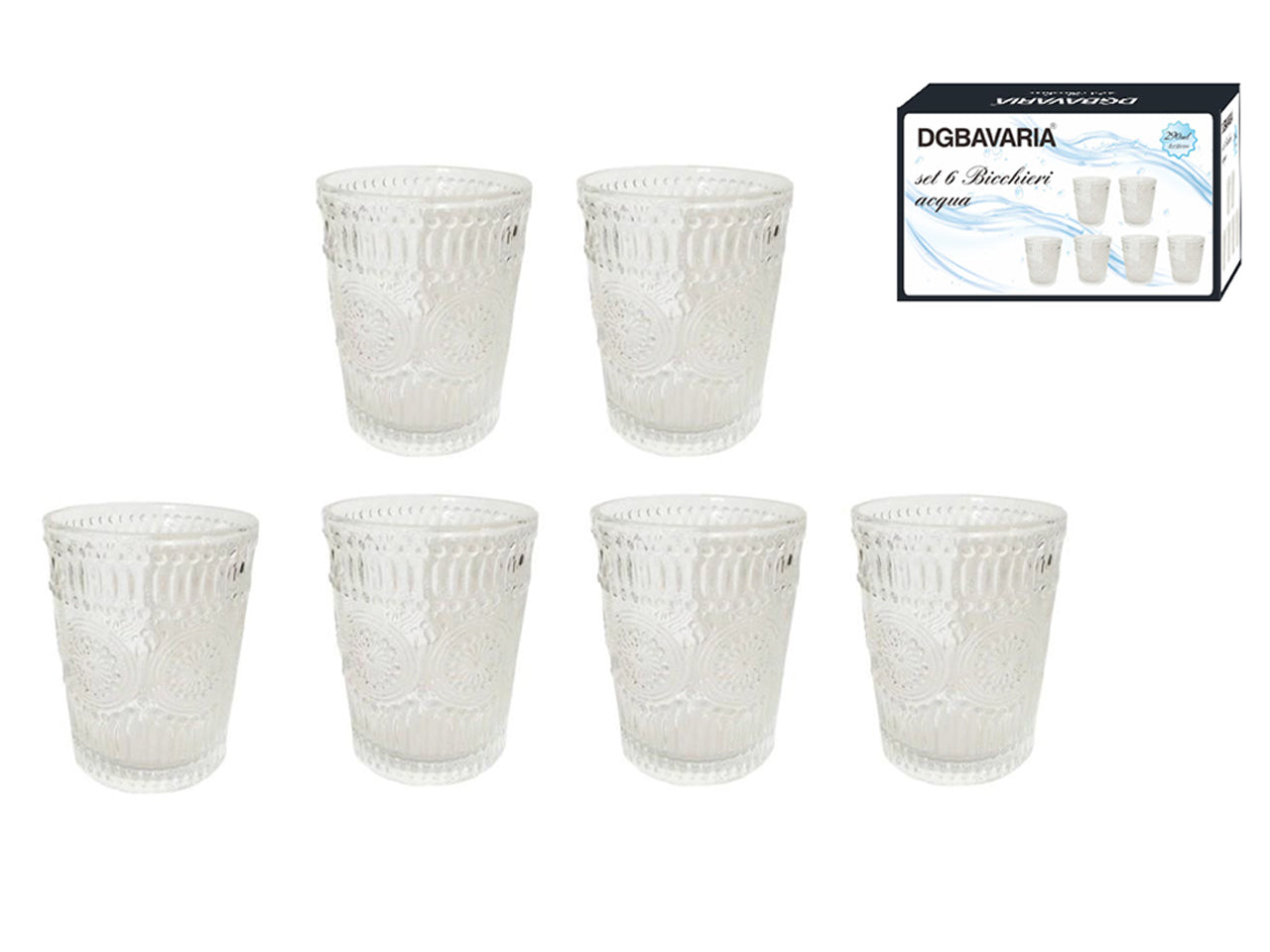 Bicchieri trasparenti set da 6 bicchieri