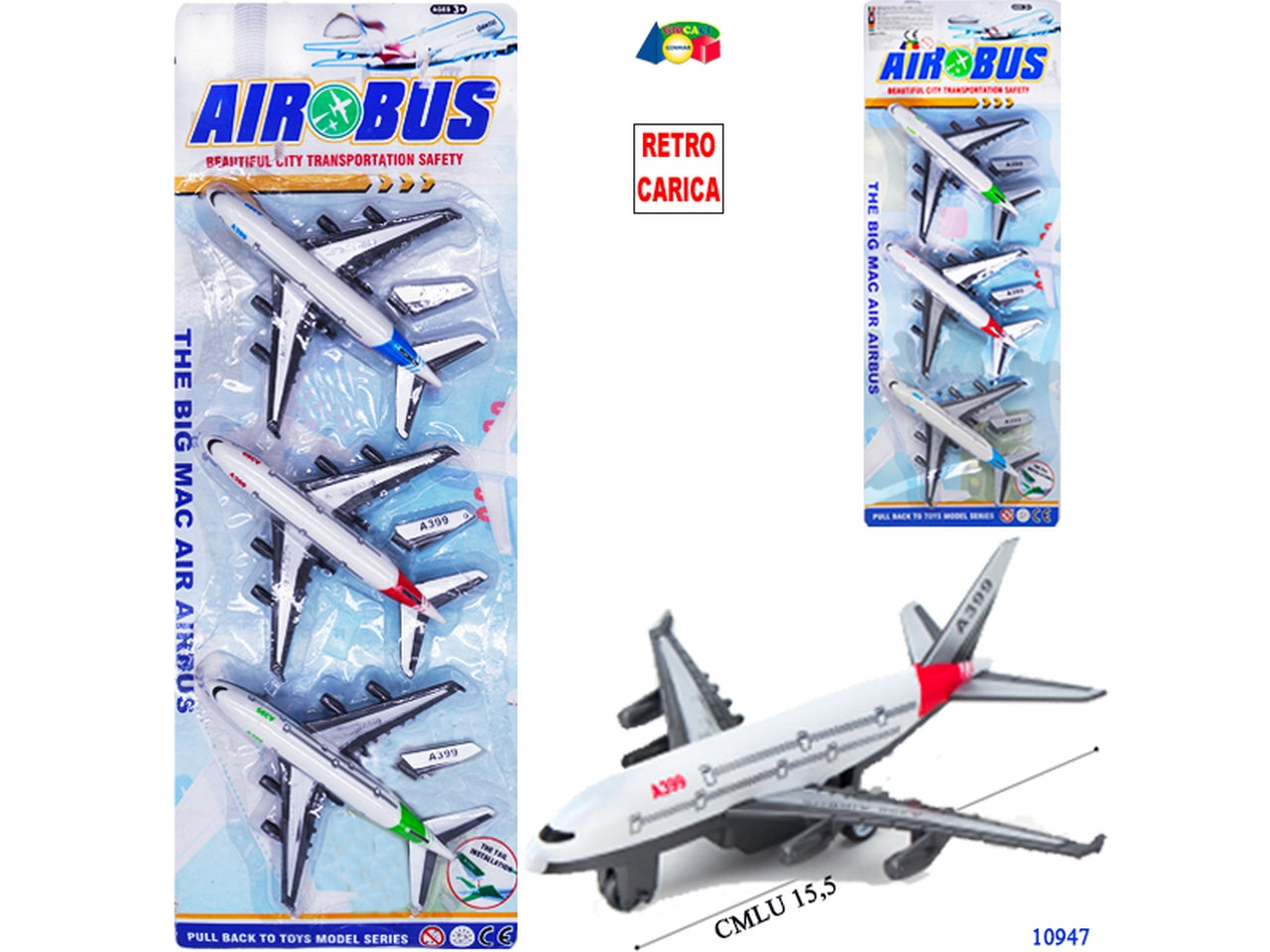 Aerei di linea radiocomandati set da 4 aerei assortiti