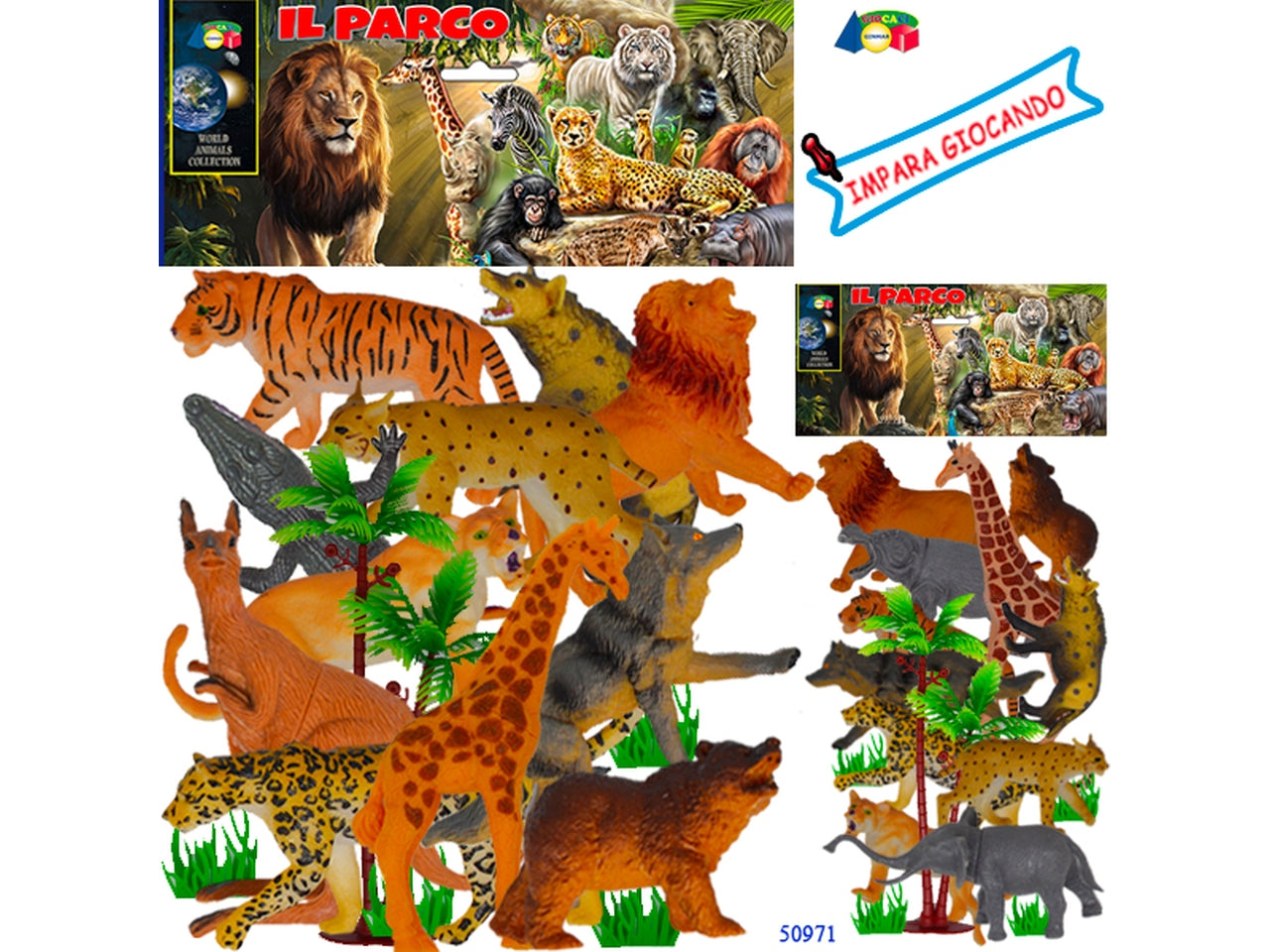 Zoo con animali selvatici il parco assortiti