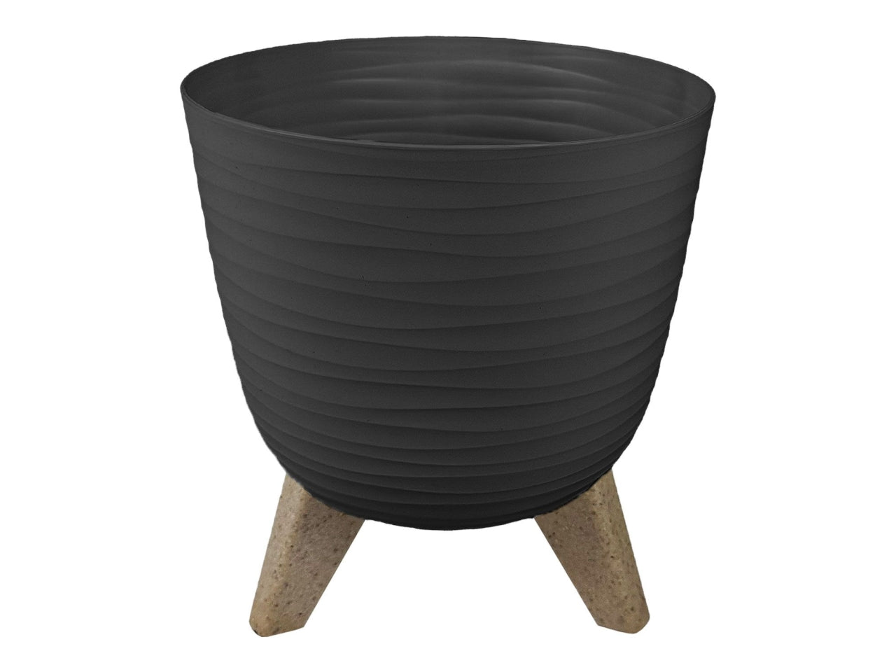 Vaso Aurora Luna con piedini 30xh.28cm antracite