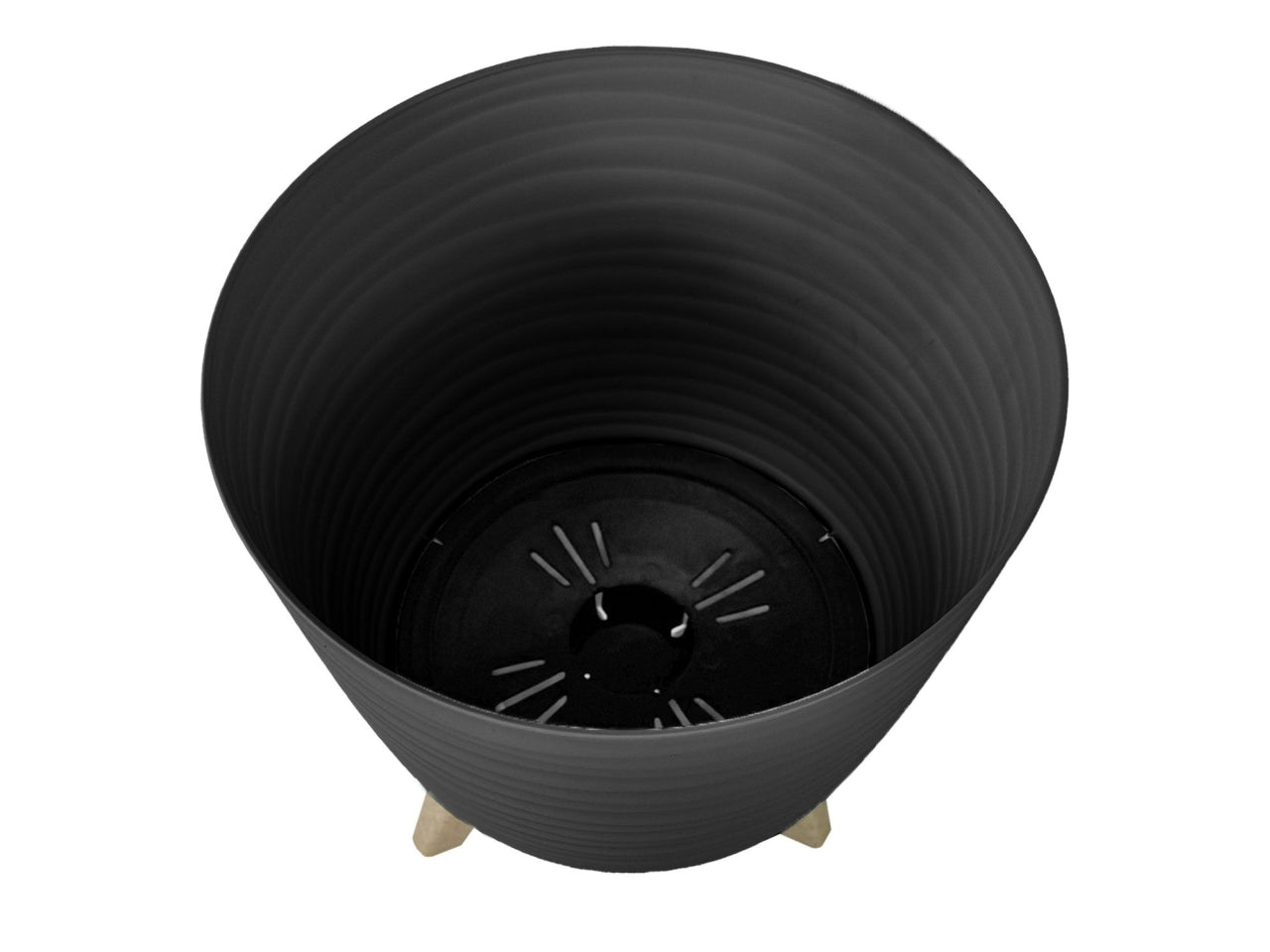Vaso Aurora Luna con piedini 30xh.28cm antracite