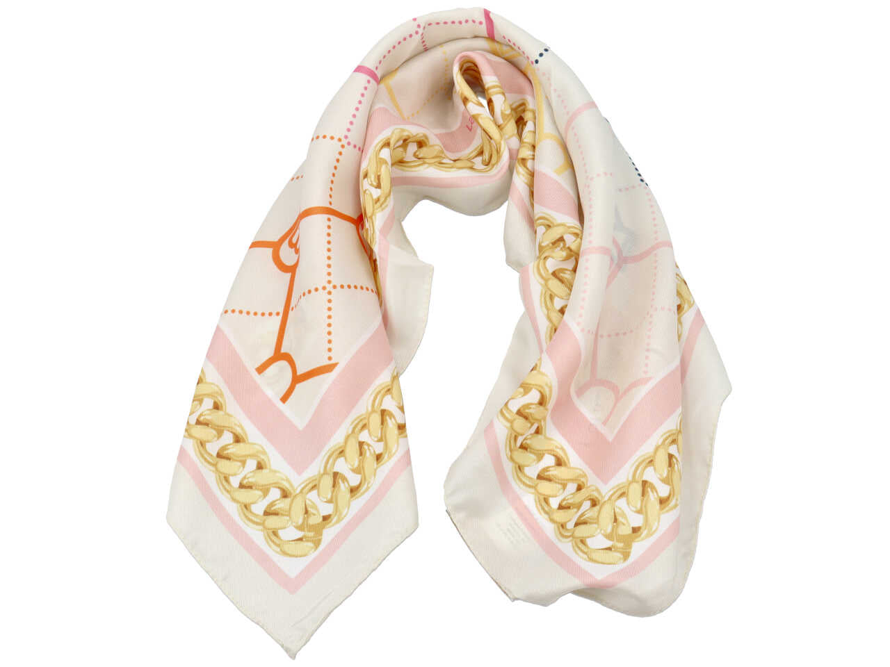 Foulard catena lb multi avorio 53x53cm
