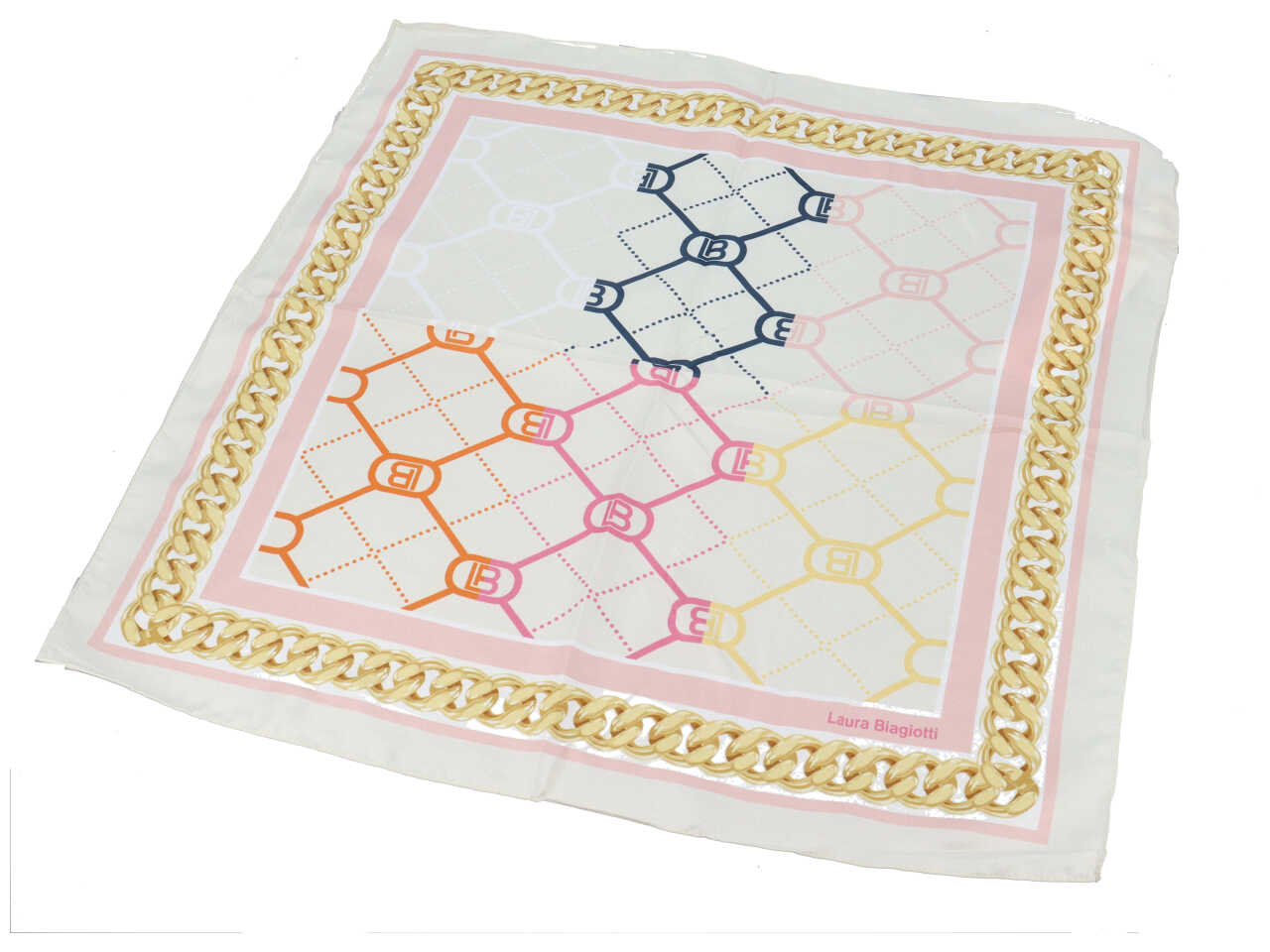 Foulard catena lb multi avorio 53x53cm