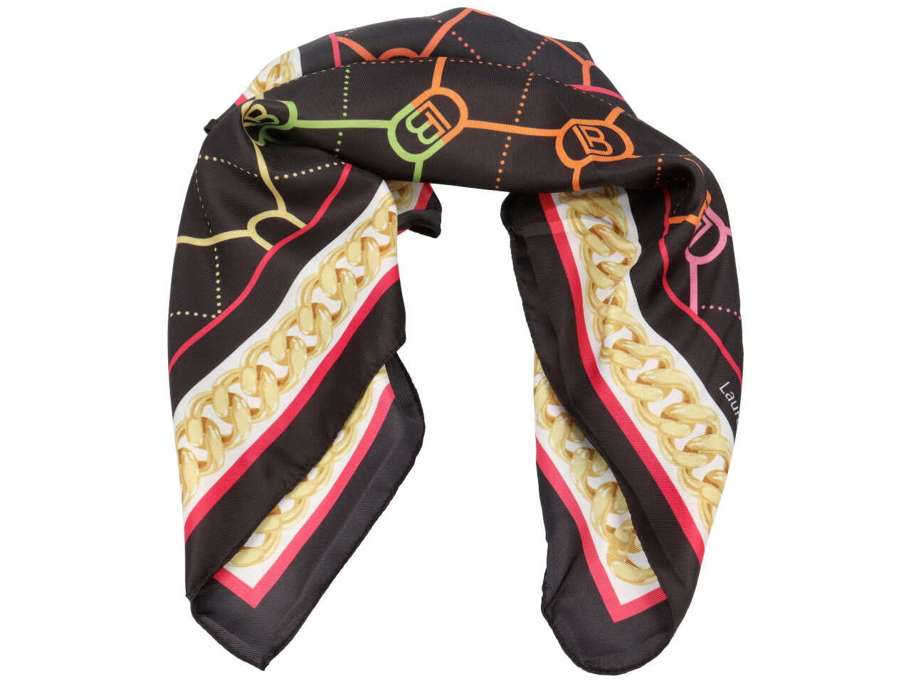 Foulard catena lb multi nero 53x53cm