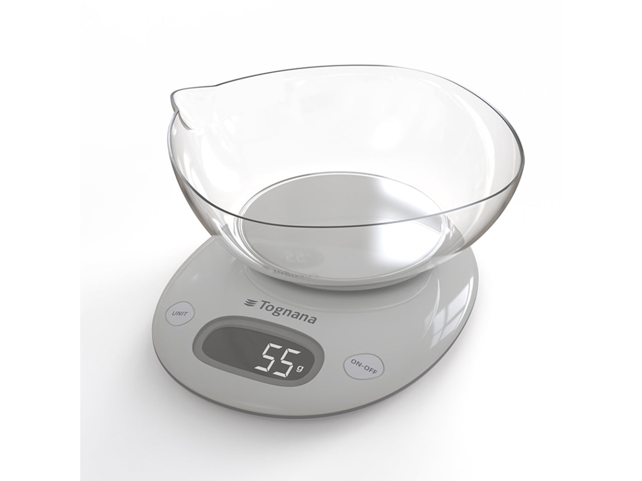 Bilancia elettronica da cucina Iridea 5kg con ciotola grigio perla