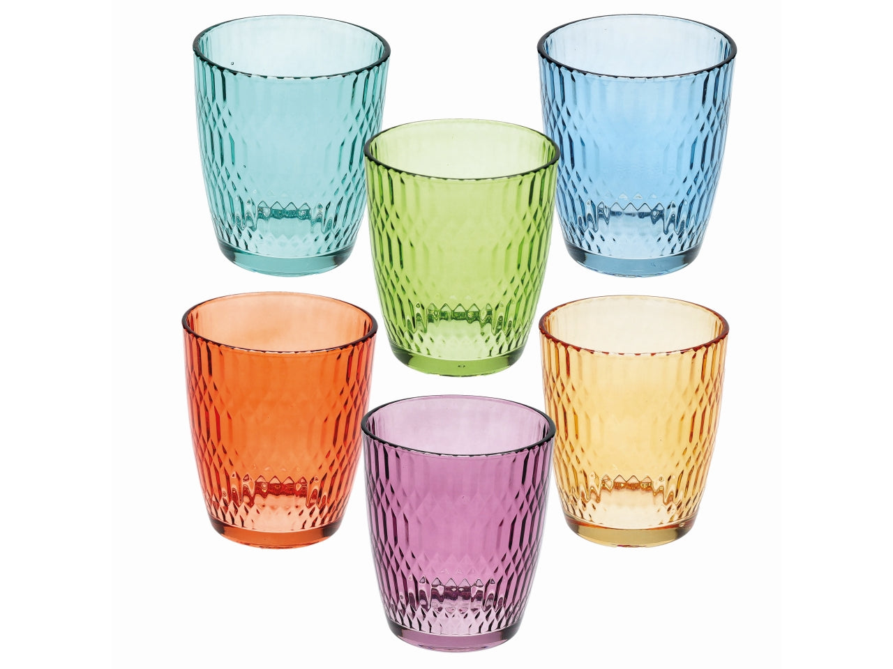 Set 6 bicchieri Seul in vetro colorata da 310cc