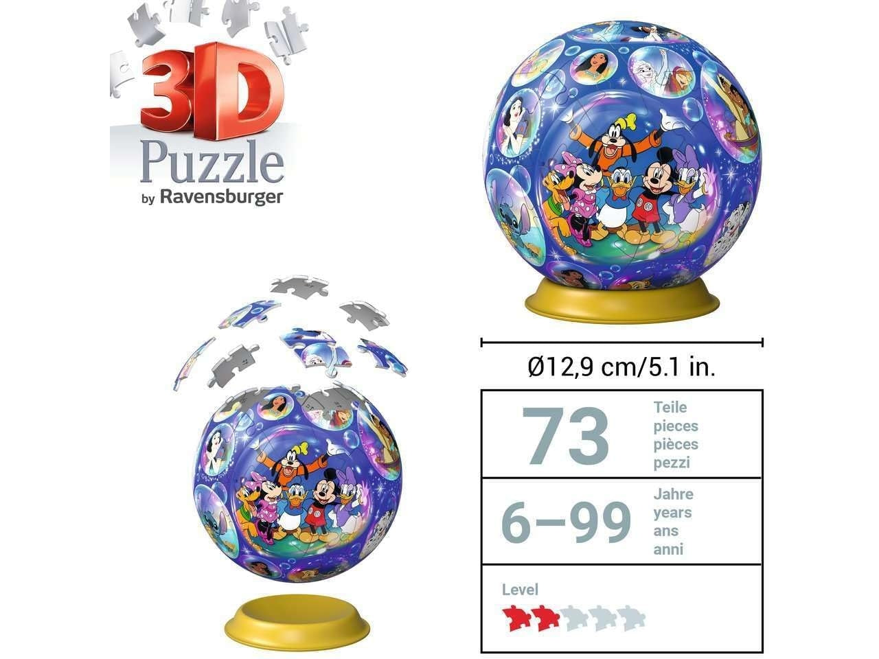 Puzzle 3d puzzleball 72pz disney