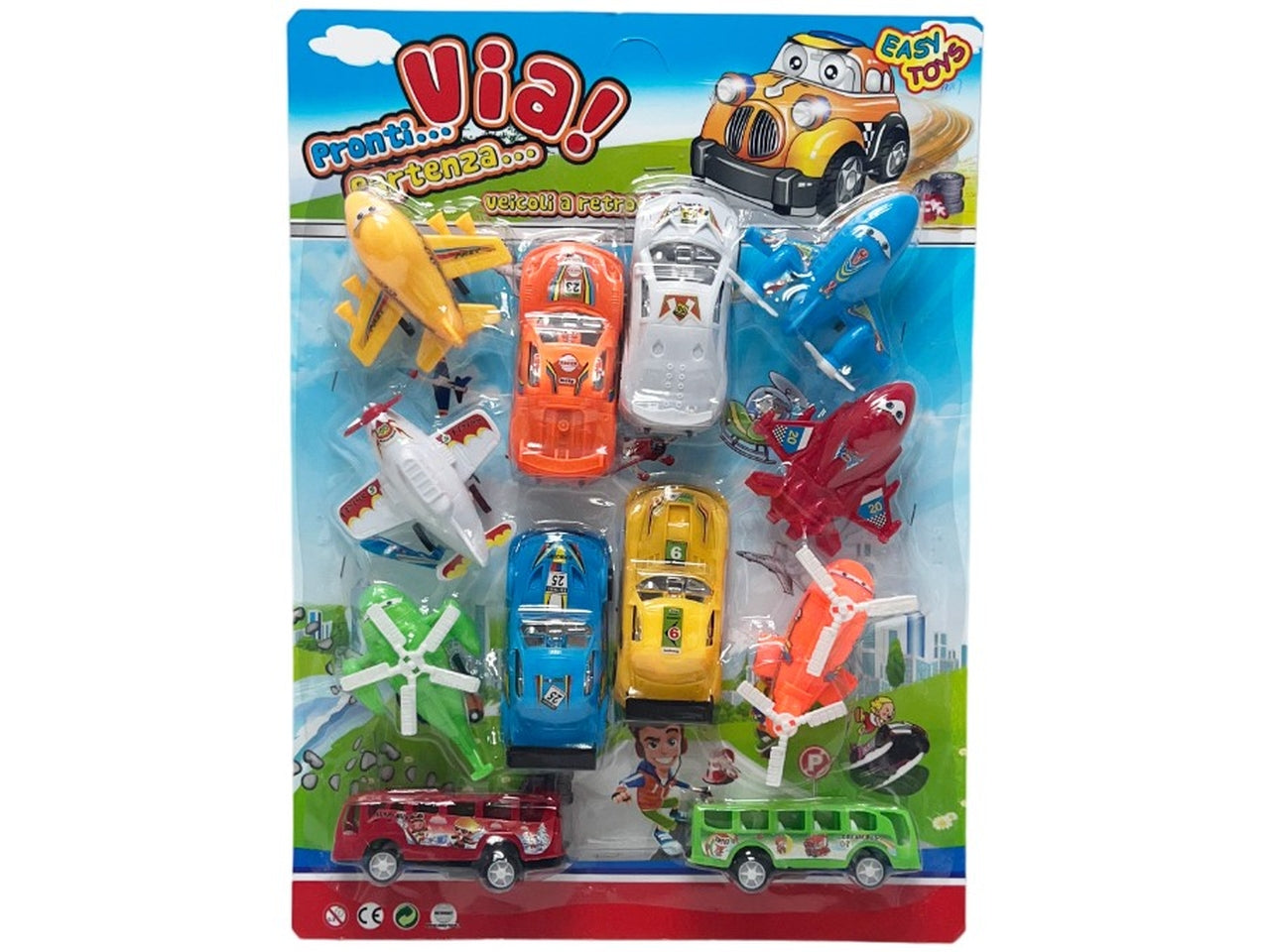 Gioco 12 mezzi di trasporto retrocarica