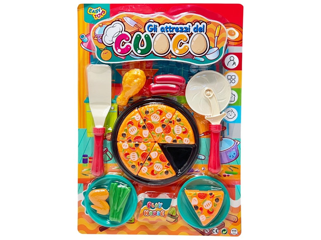 Gioco gli attrezzi del cuoco con pizza 2 ass
