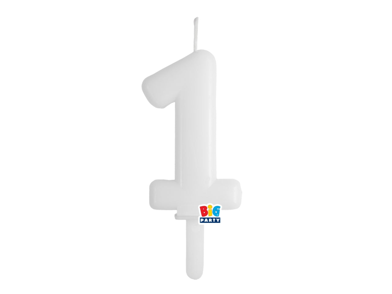 Candelina numero  1 di Cera Tiny Plump Bianco 7cm