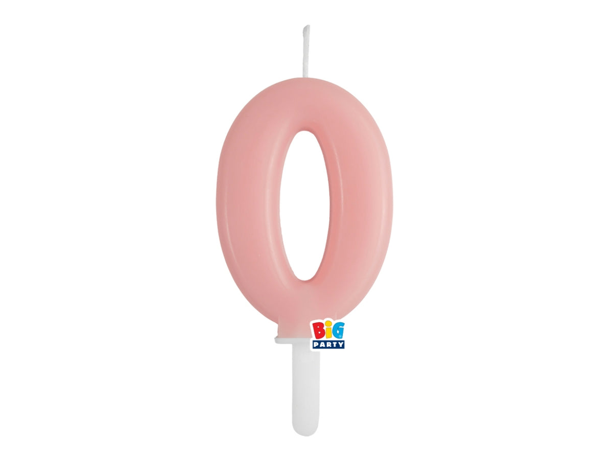 Candelina numero  0 di Cera Tiny Plump Rosa Baby 7cm