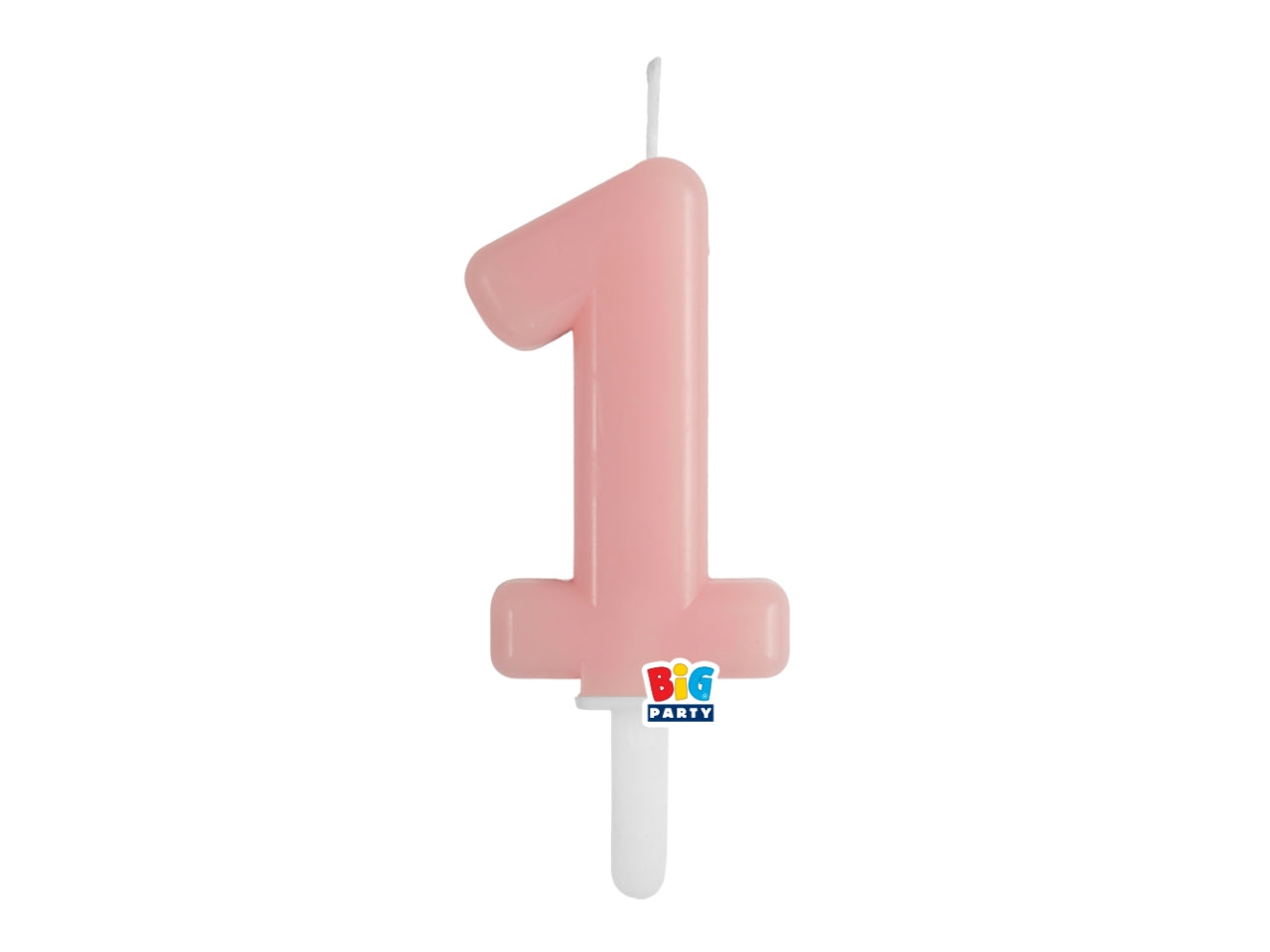 Candelina numero  1 di Cera Tiny Plump Rosa Baby 7cm