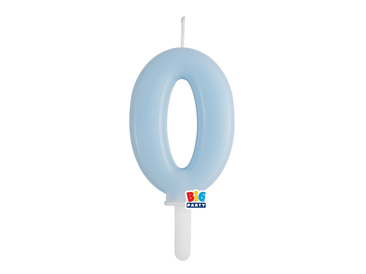 Candelina numero  0 di Cera Tiny Plump Celeste Baby 7cm