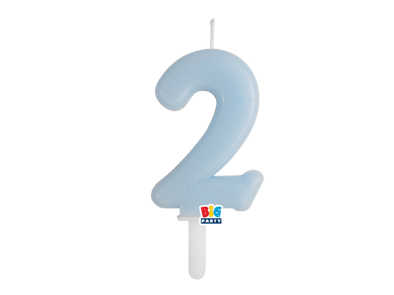 Candelina numero  2 di Cera Tiny Plump Celeste Baby 7cm