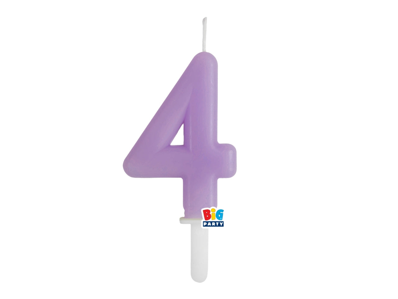 Candelina numero  4 di Cera Tiny Plump Lilla 7cm