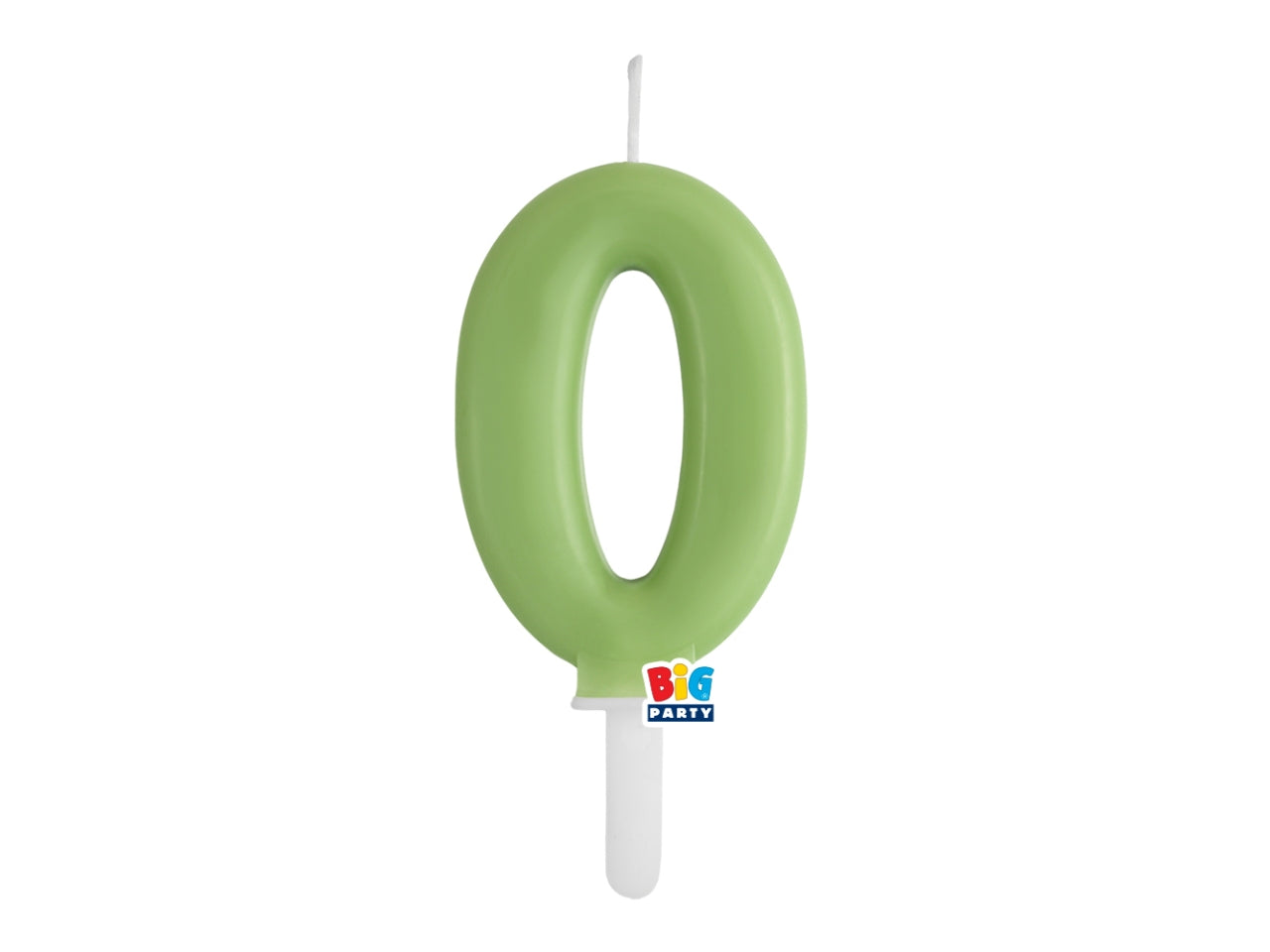 Candelina numero  0 di Cera Tiny Plump Verde Oliva 7cm