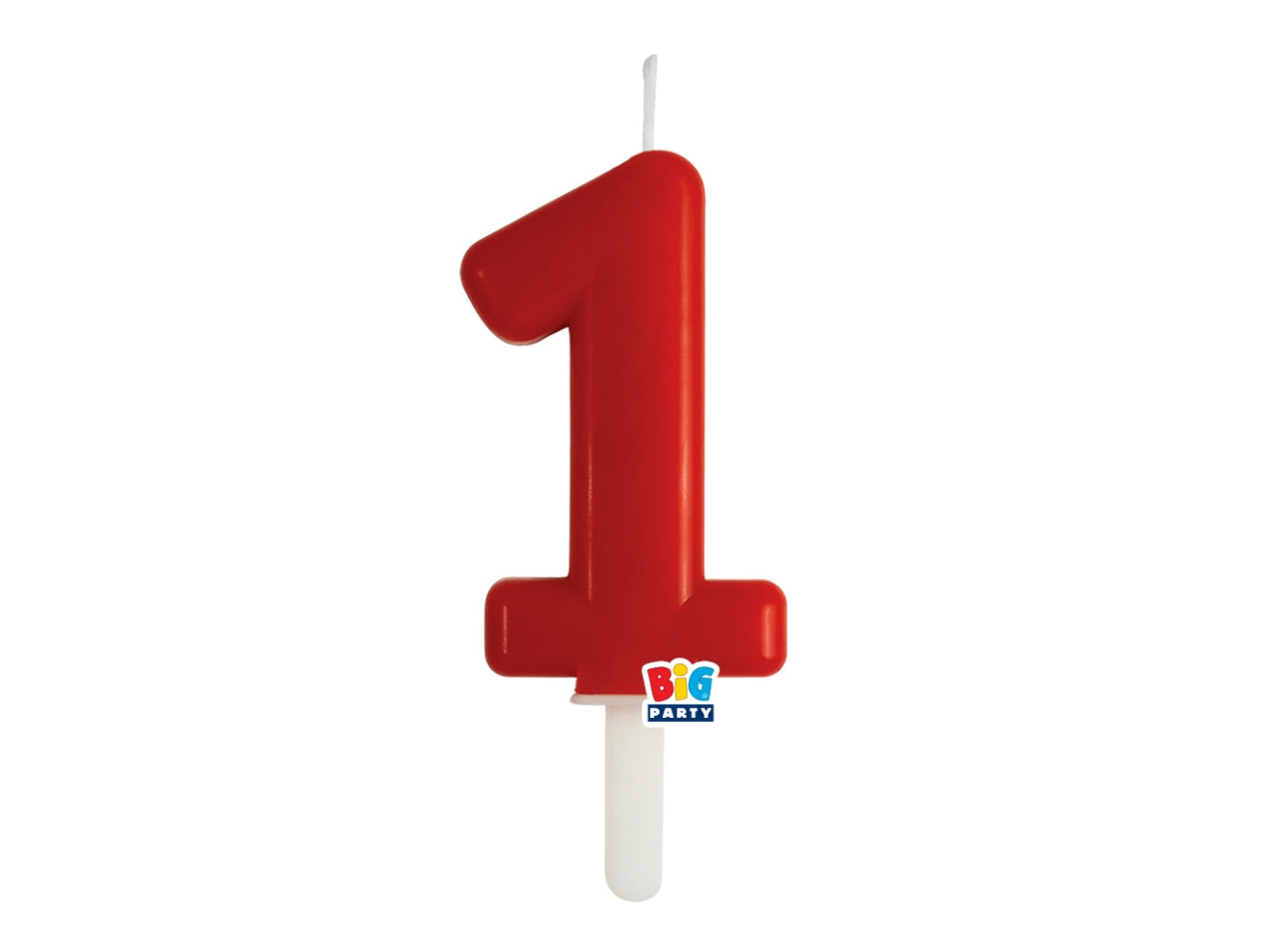Candelina numero  1 di Cera Tiny Plump Rosso 7cm