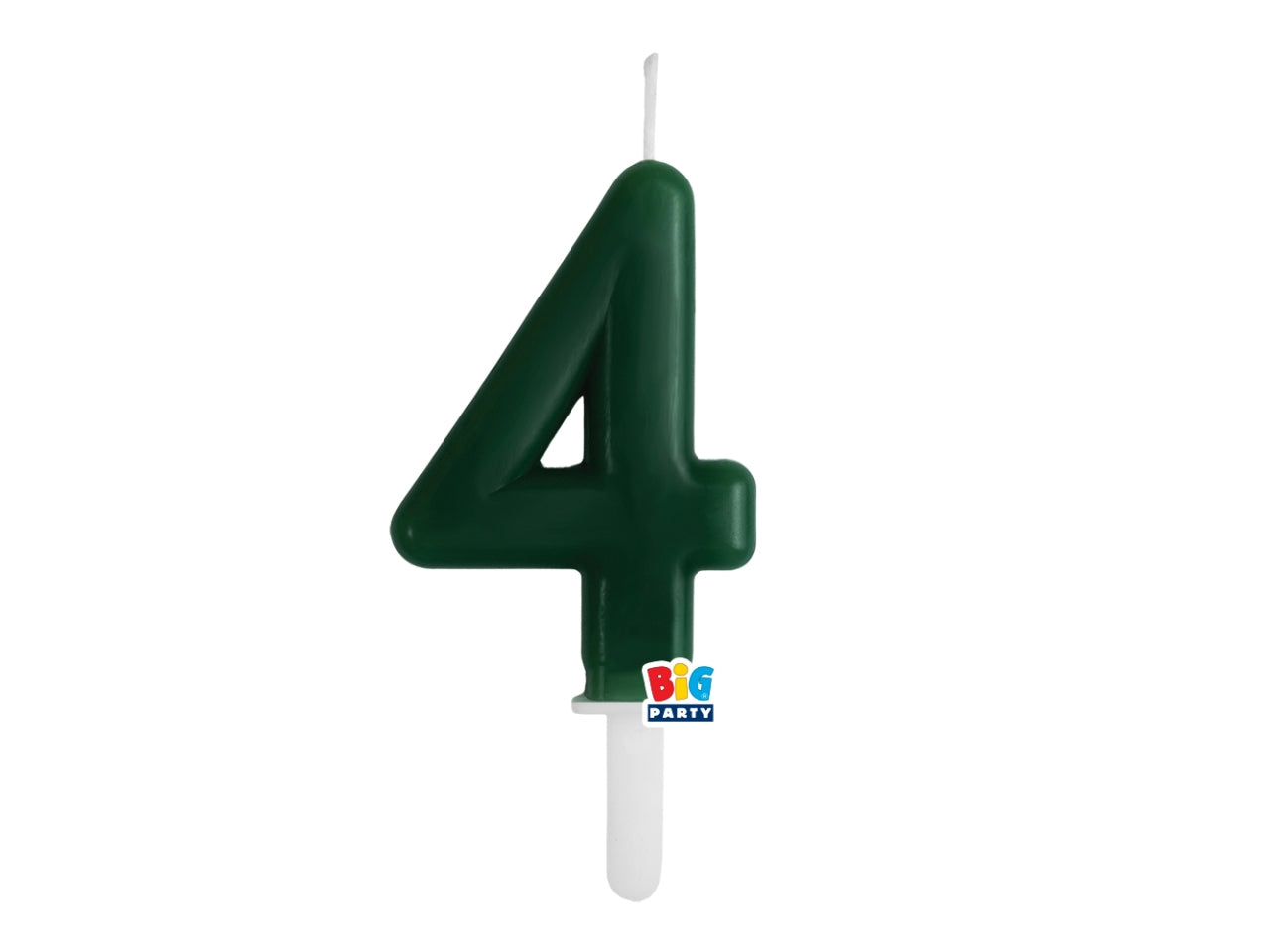 Candelina numero  4 di Cera Tiny Plump Verde Foresta 7cm