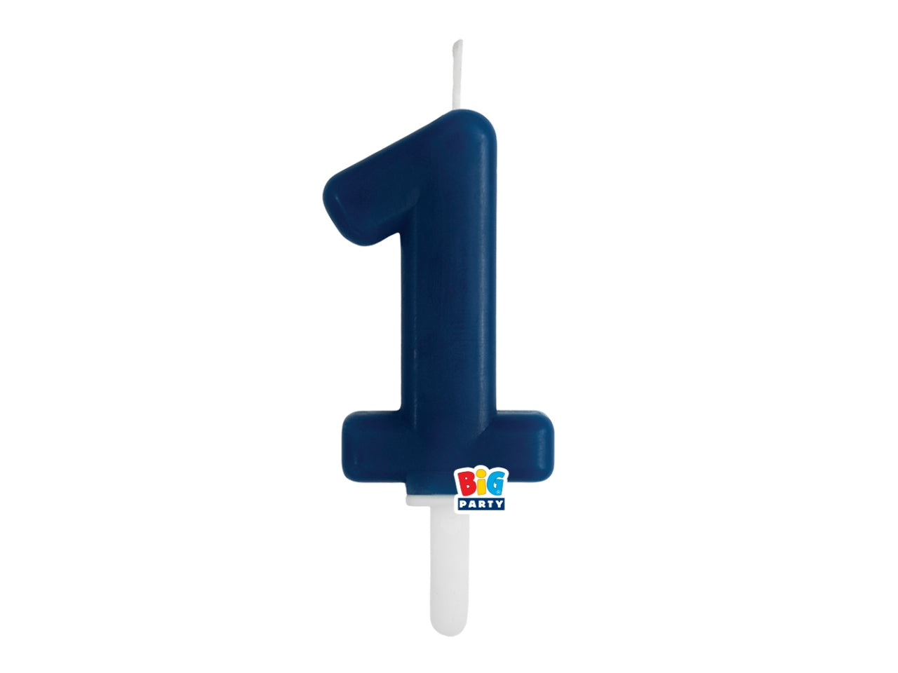 Candelina numero  1 di Cera Tiny Plump Blu Navy 7cm