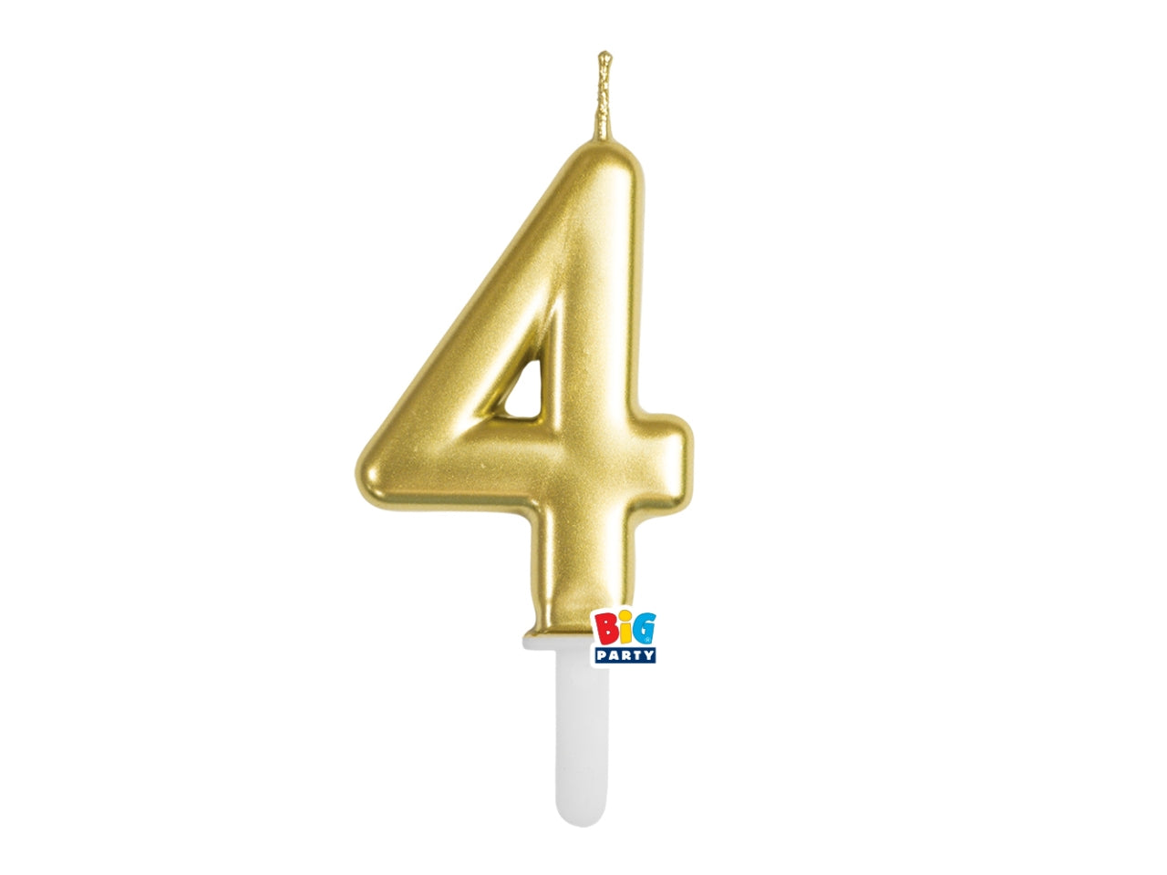 Candelina numero  4 di Cera Tiny Plump Oro Metal 7cm