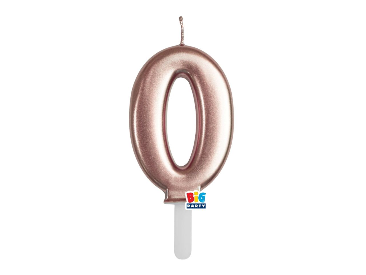 Candelina numero  0 di Cera Tiny Plump Rose Gold Metal 7cm