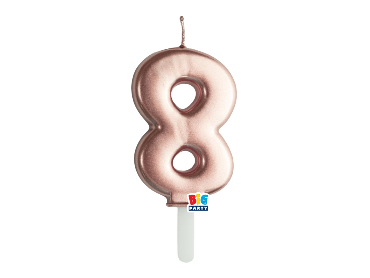 Candelina numero  8 di Cera Tiny Plump Rose Gold Metal 7cm