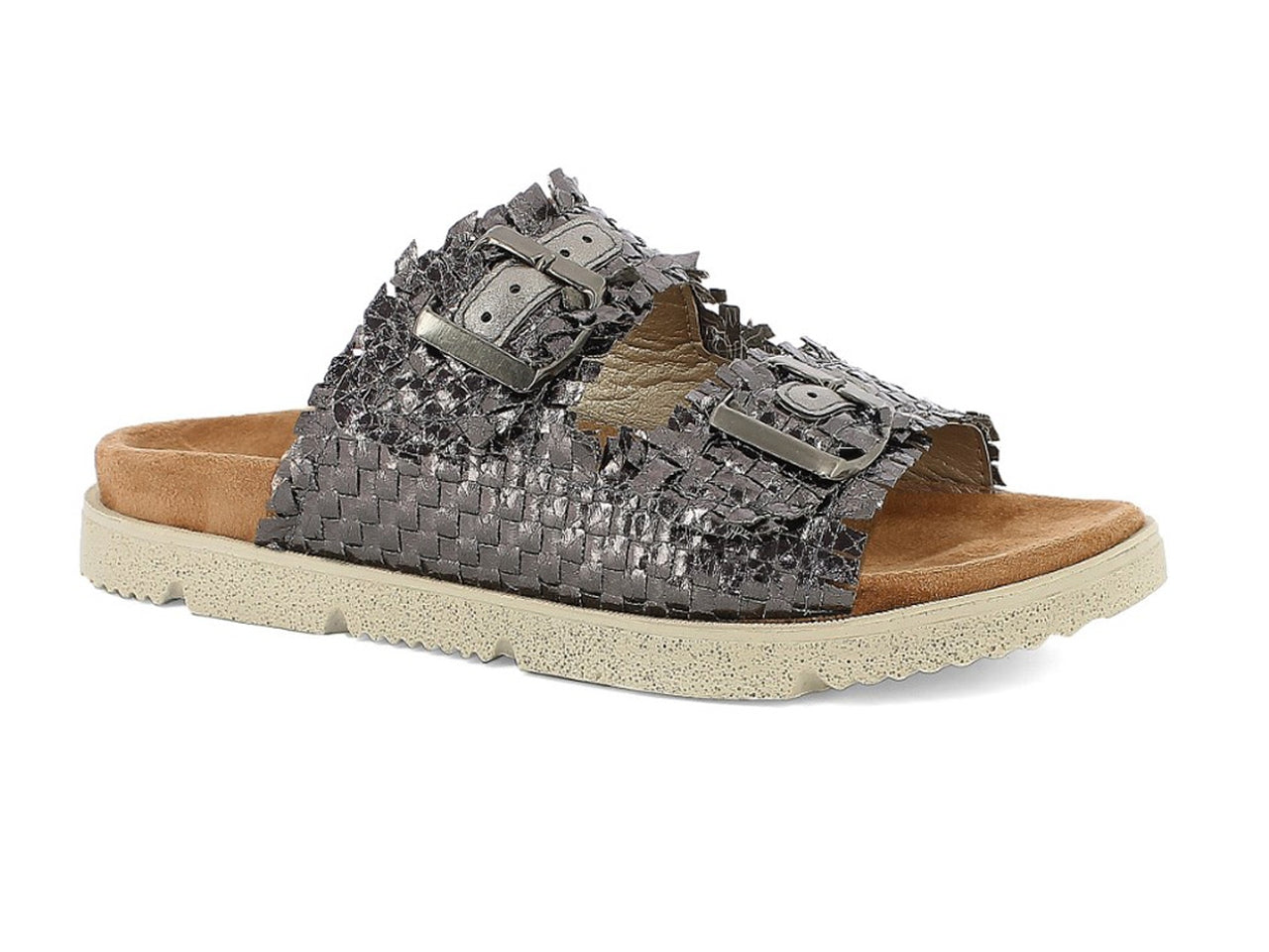 Inblu ciabatta donna doppia fascia con fibbie, canna fucile taglia 39