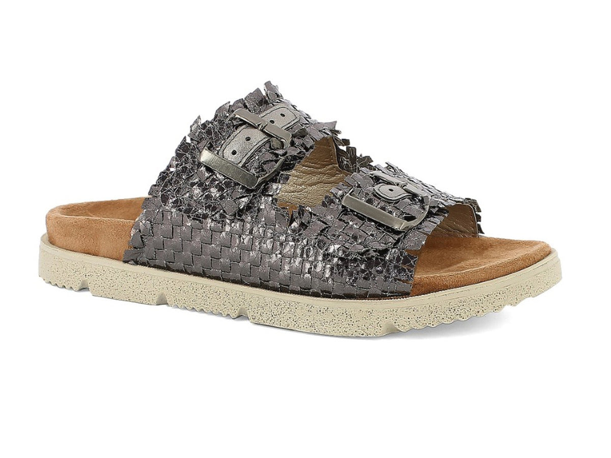 Inblu ciabatta donna doppia fascia con fibbie, canna fucile taglia 39