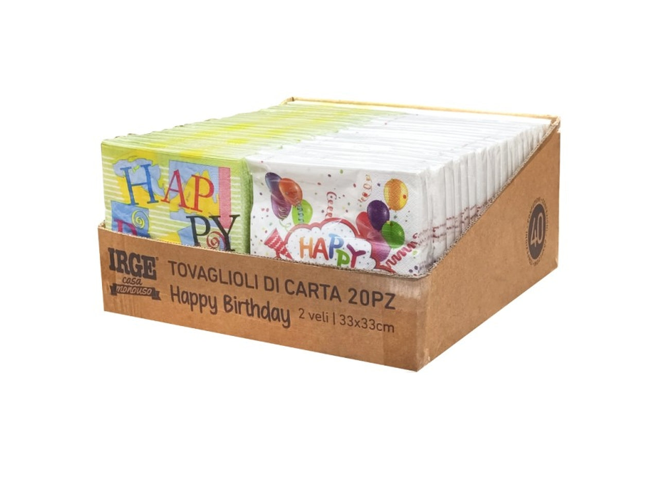 Tovaglioli happy birthday 33x33cm
