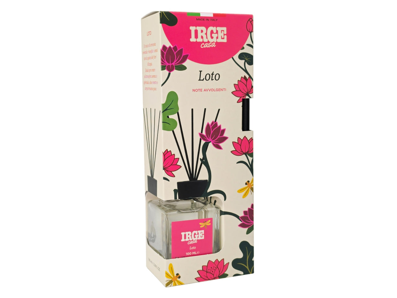 Diffusore cubo 100ml natural fiori di loto con bastoncini