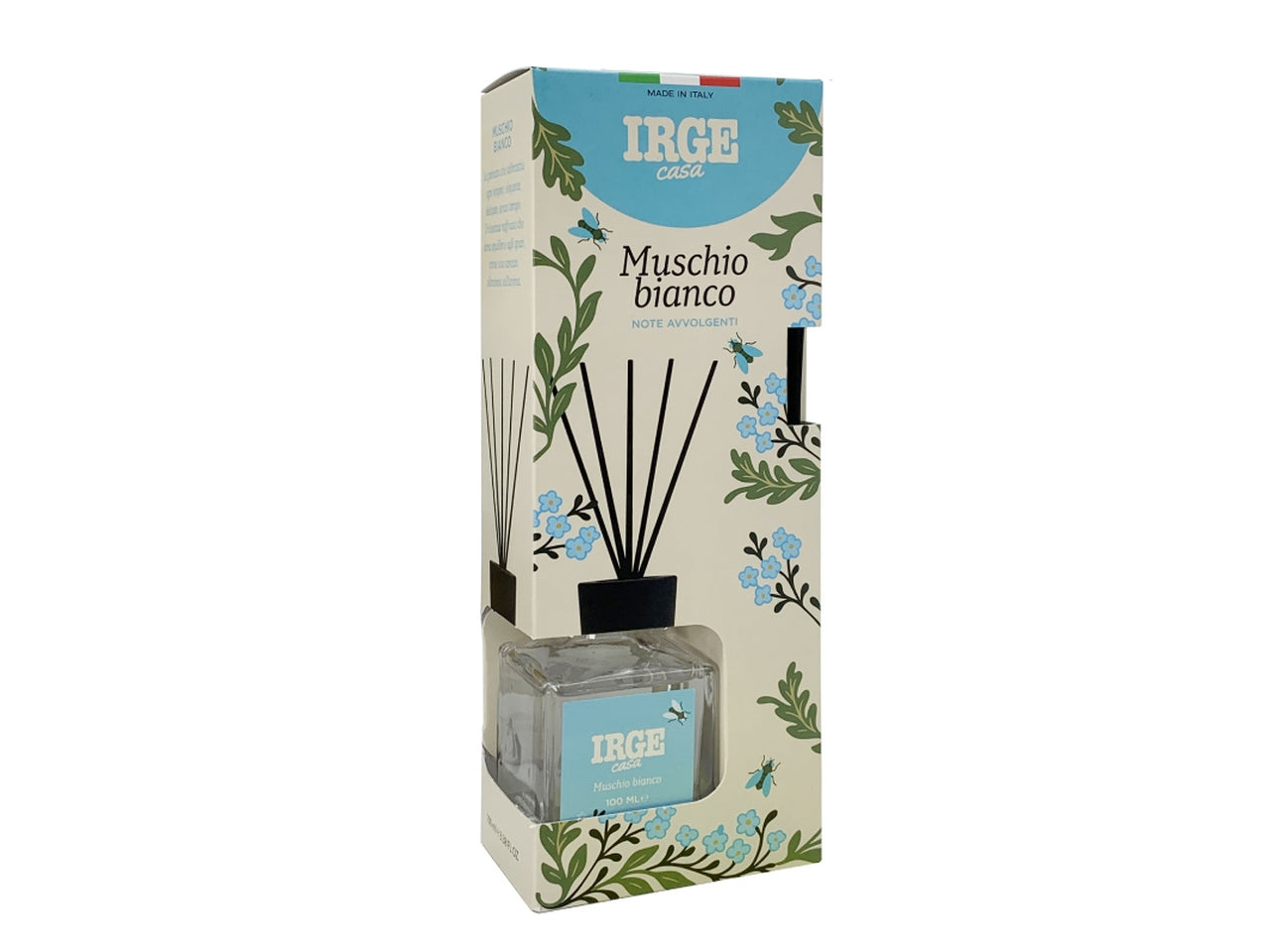 Diffusore cubo 100ml natural muschio bianco con bastoncini